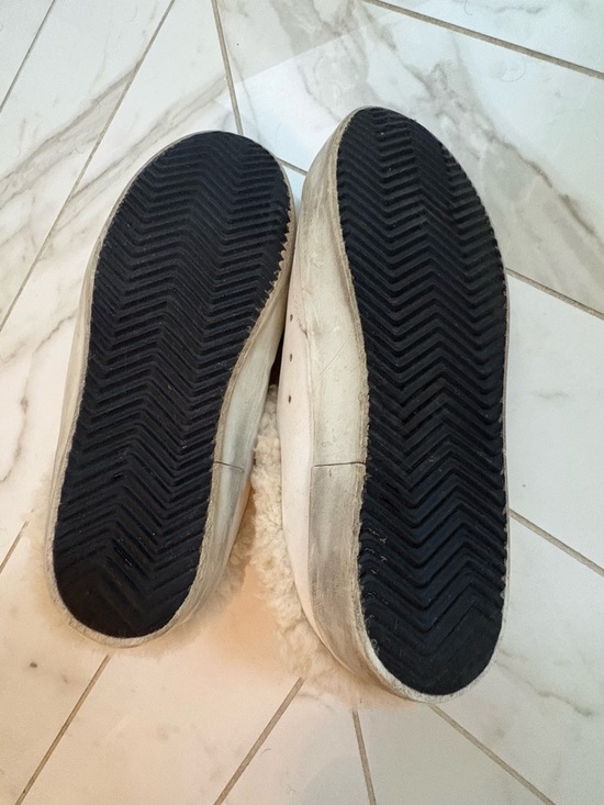 Golden Goose White Sneakers with Pink Laces and Silver Glitter Star - Picture 5 of 5